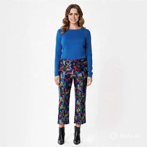 Multi-colored Zebra Print Three-quarter Pants